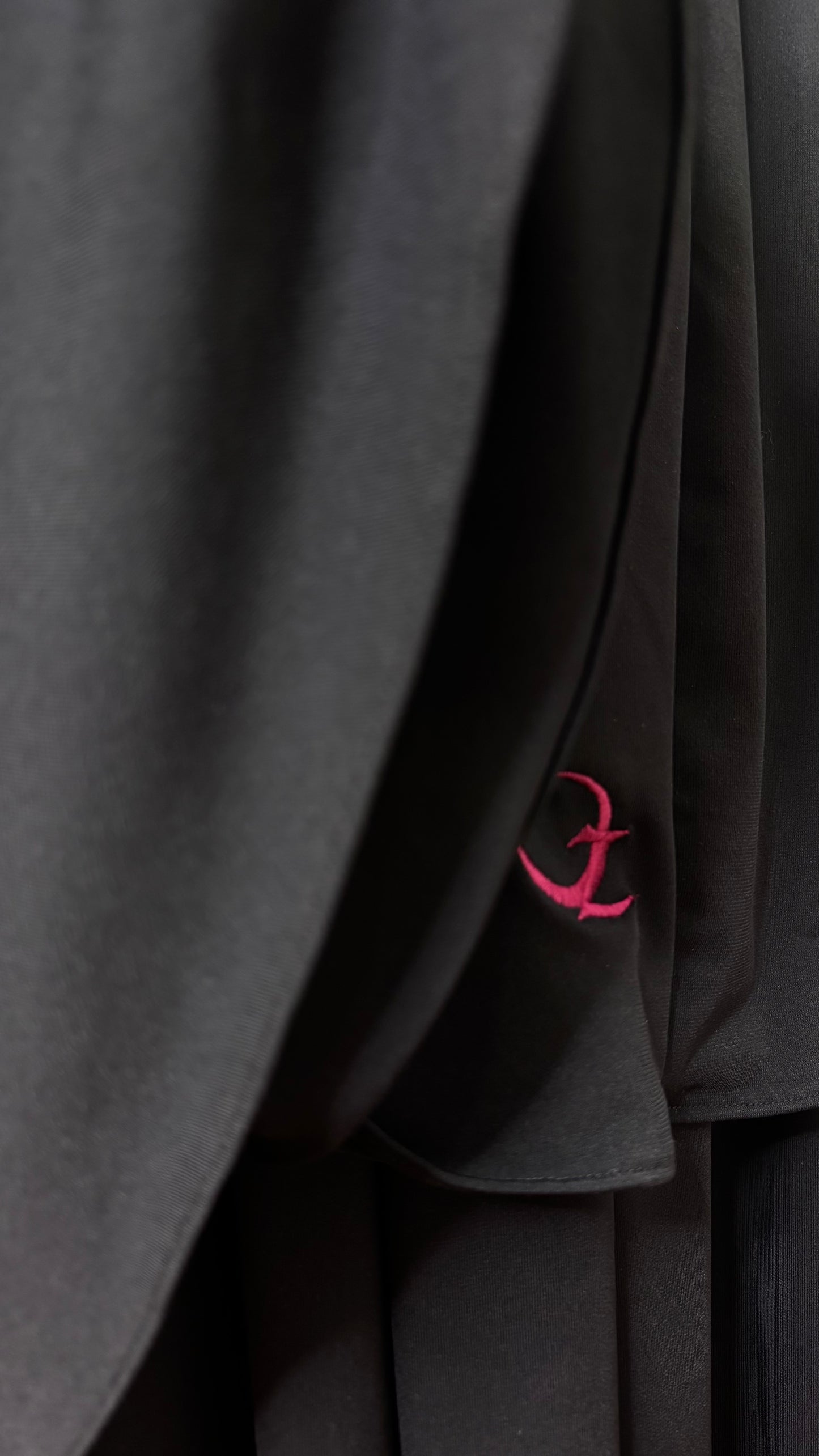 Ensemble Khimar-Jupe en Lycra Premium Noir Onyx