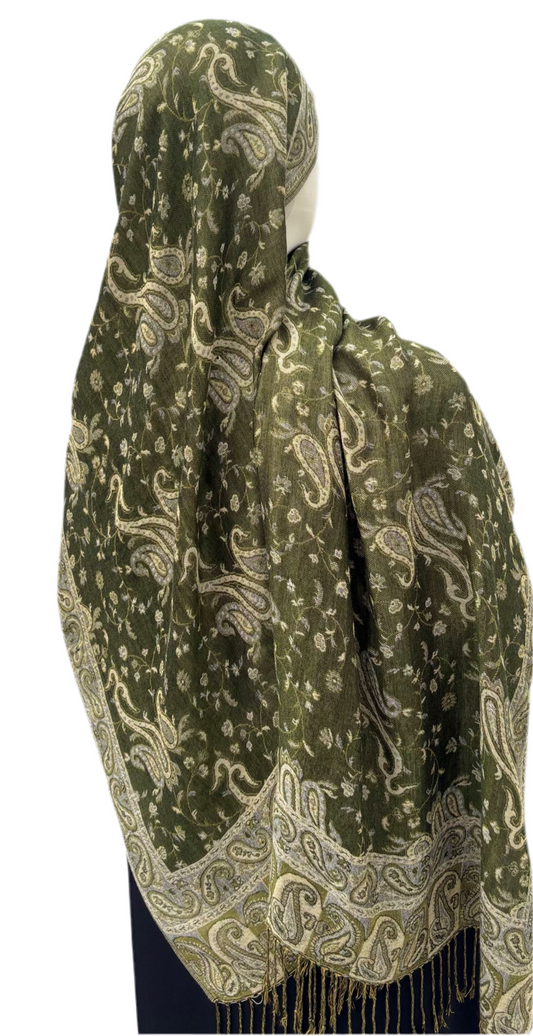 Pashmina réversible - Vert