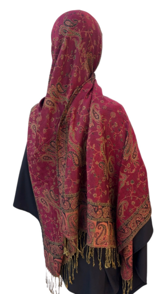 Pashmina réversible - Rouge