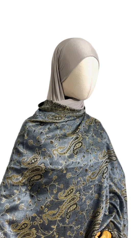 Pashmina réversible - Bleu Ardoisé