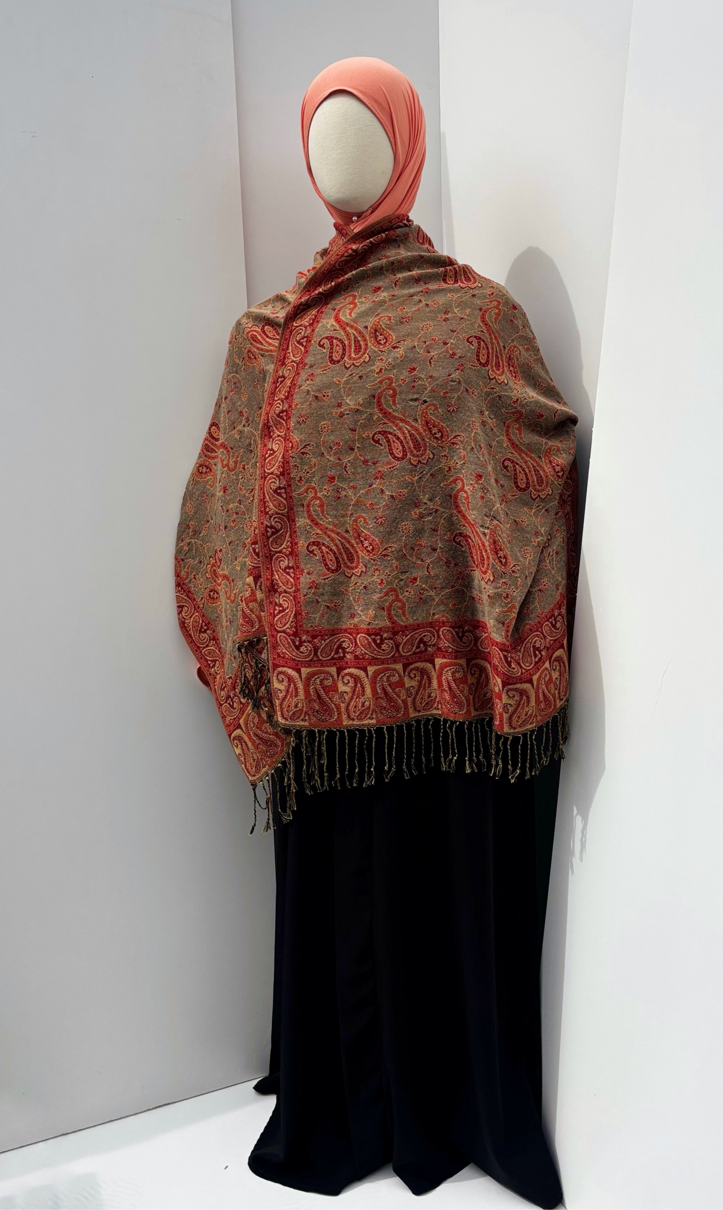 Pashmina réversible - Feu