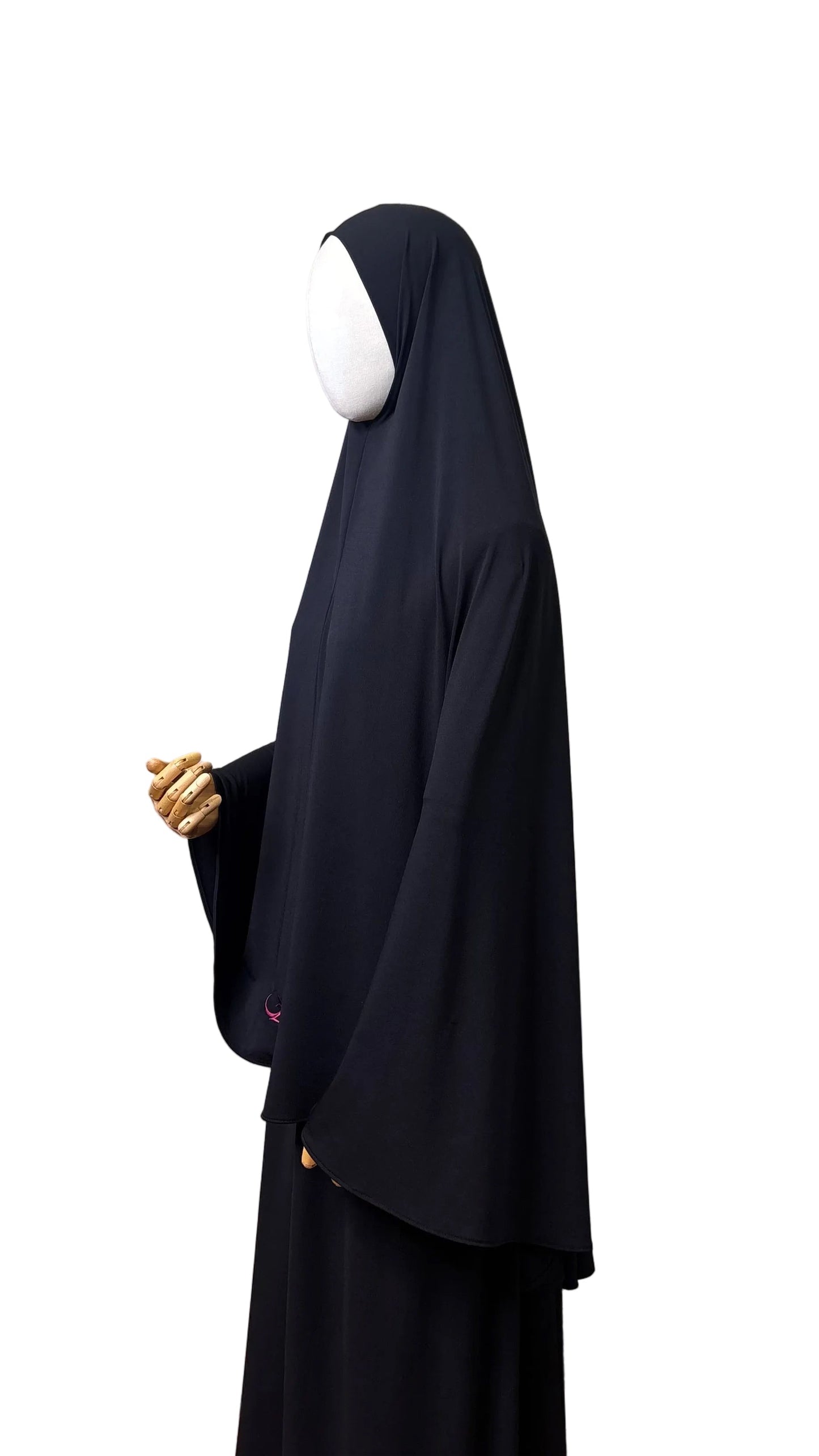 Ensemble Khimar-Jupe en Lycra Premium Noir Onyx