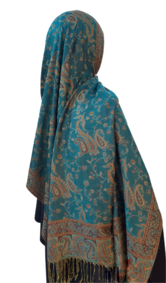 Pashmina réversible - Terre et Mer