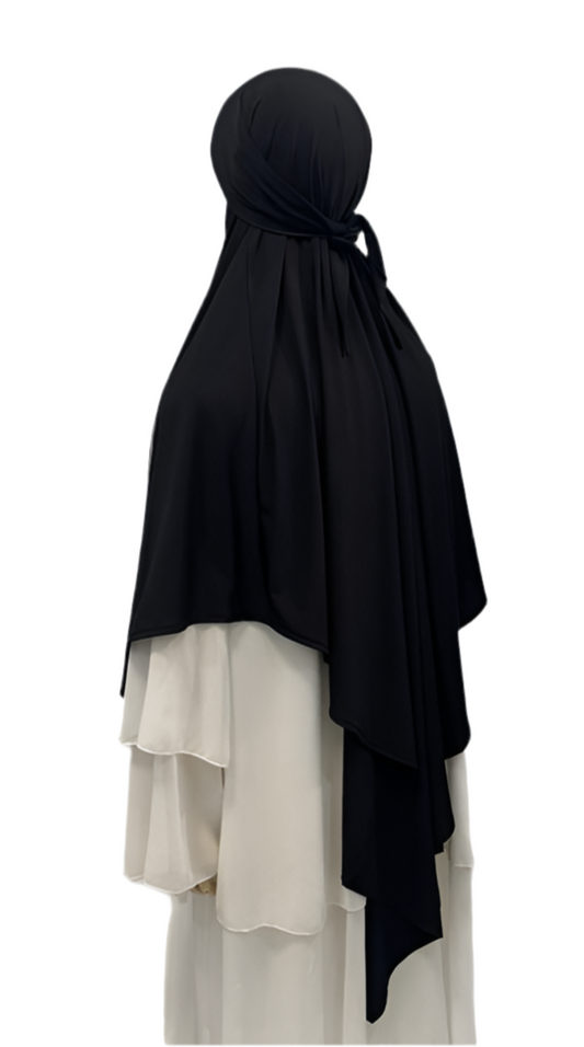 Jersey Premium Khimar - Noir onyx
