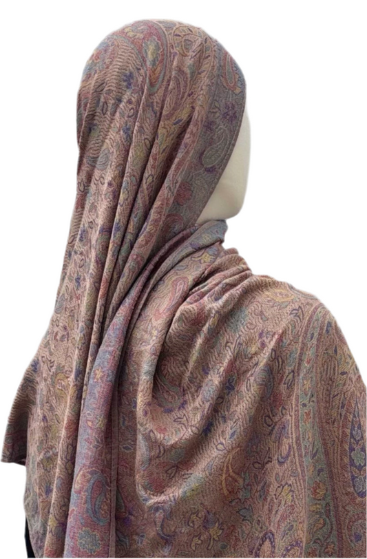 Pashmina réversible doux - Rose et Pêche