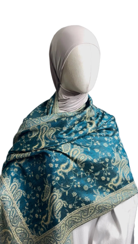 Pashmina réversible - Vert Sarcelle
